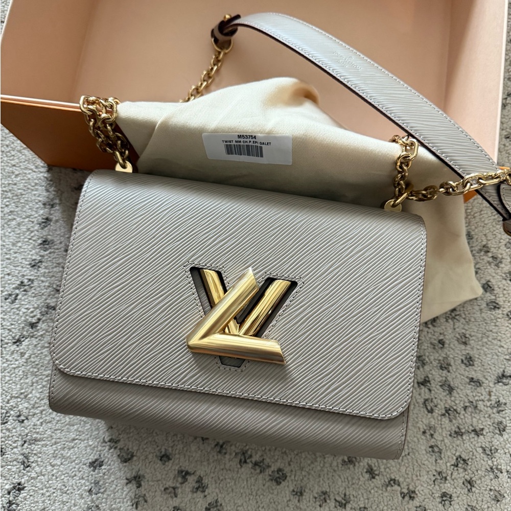 Louis Vuitton Gray and Gold Shoulder Bag